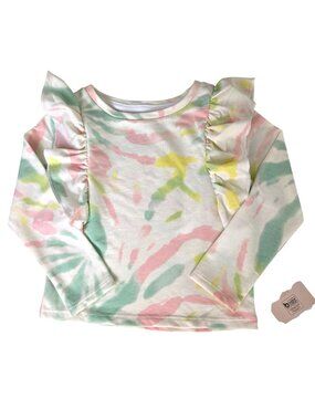 Grayson Mini Girls Long Sleeve Toddler Top Size 3T Multicolored Cotton Ruffled